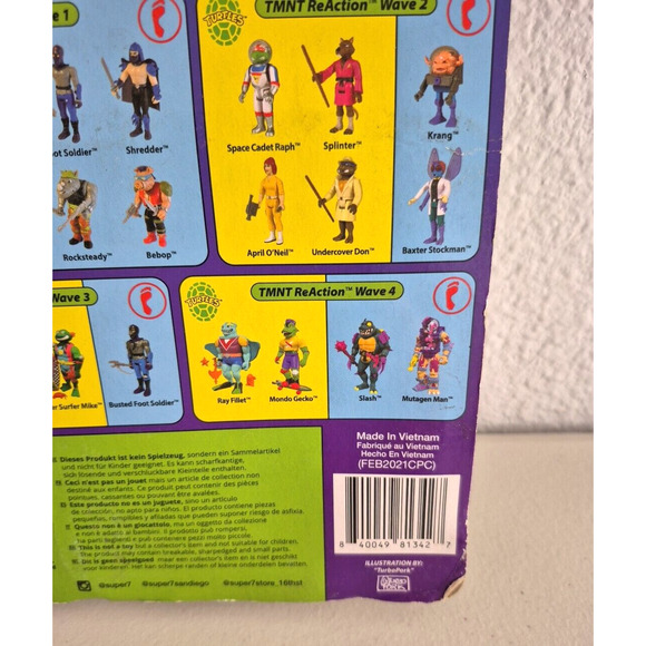 Teenage Mutant Ninja Turtles Reaction Super 7 TMNT Ray Fillet Figure Collectible - Picture 5 of 16